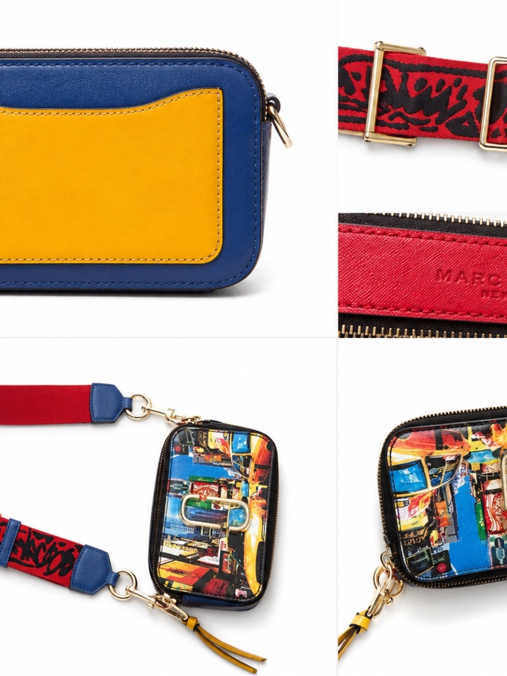 Marc Jacob Crossbody shapshot bag in Blue, Yellow & orange New York cab print